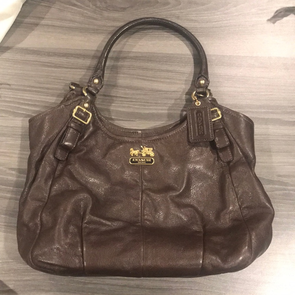Coach Leather Handbag - Rich Brown